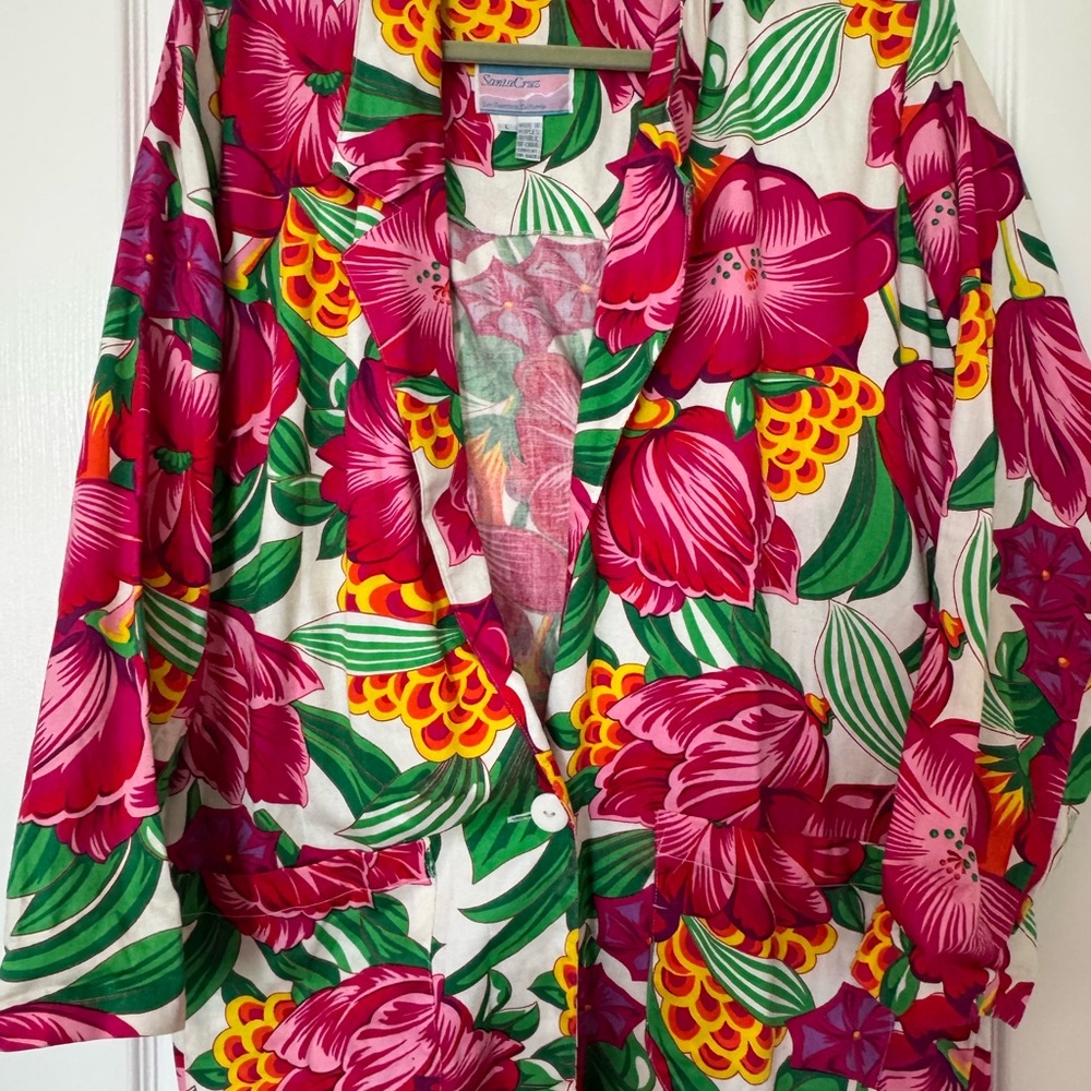 Vintage Santa Cruz Floral Tropical Blazer L